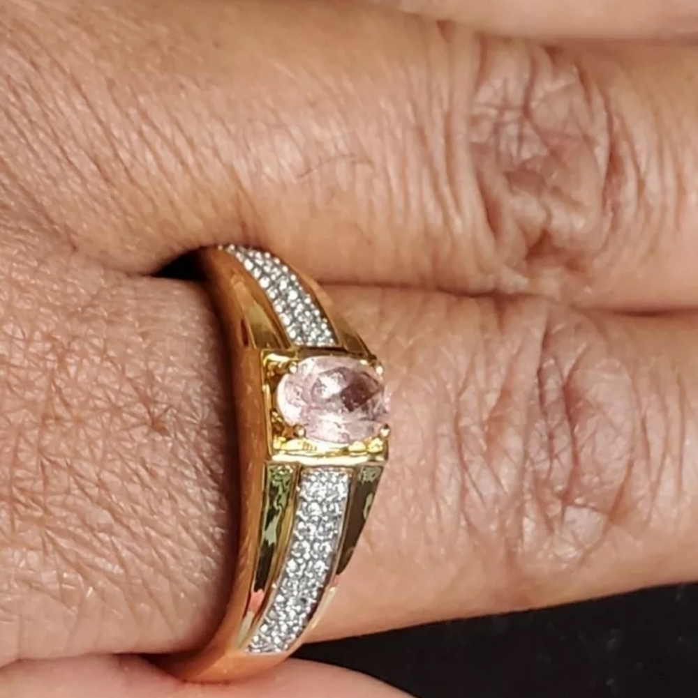 Men's Natronite Zircon Gold Vermeil Ring - Picture 2 of 9